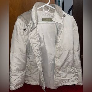 Liz Claiborne White Hooded Women’s size: L Jacket